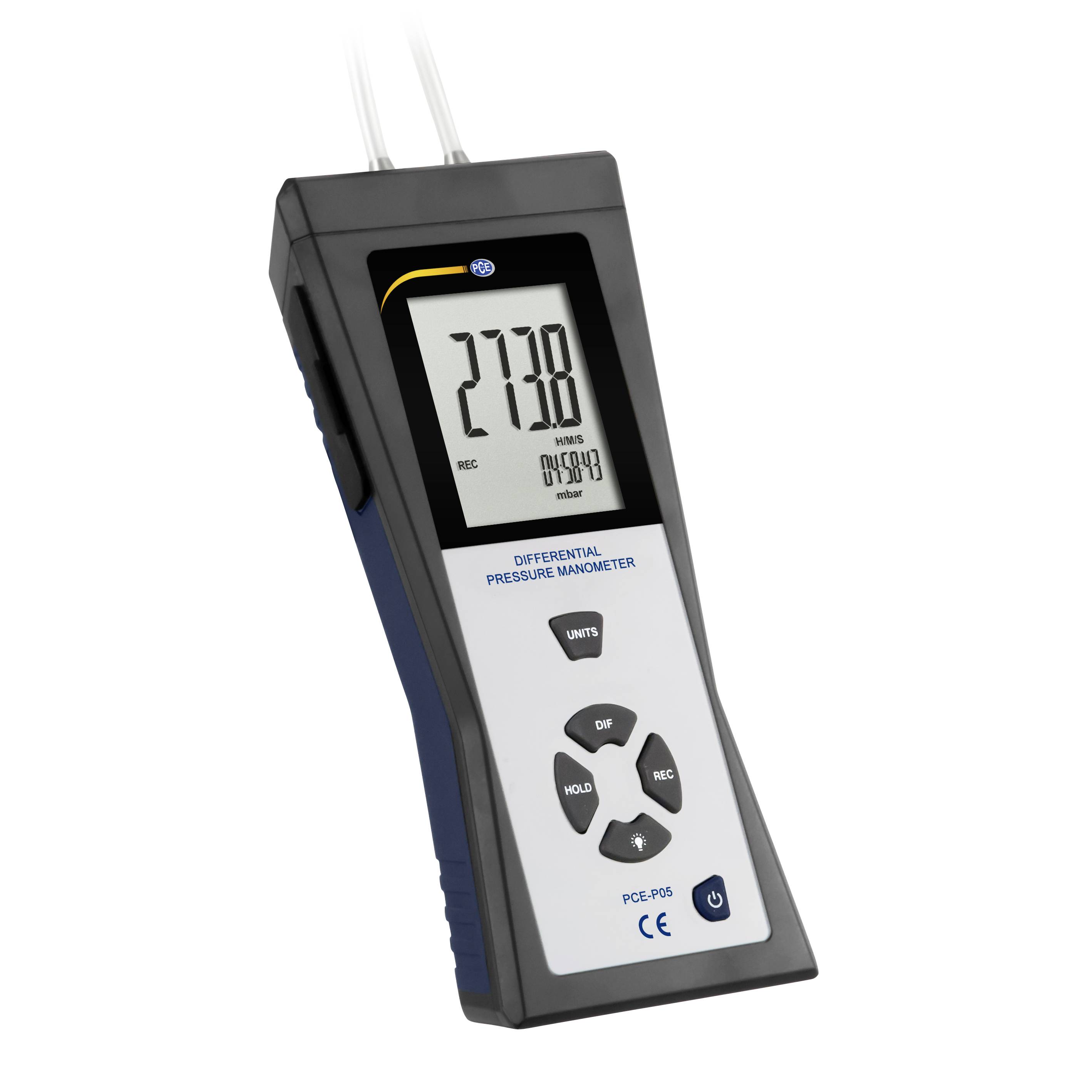 Tragbares digitales Differenzdruckmanometer mit Anzeige von 2738 und 