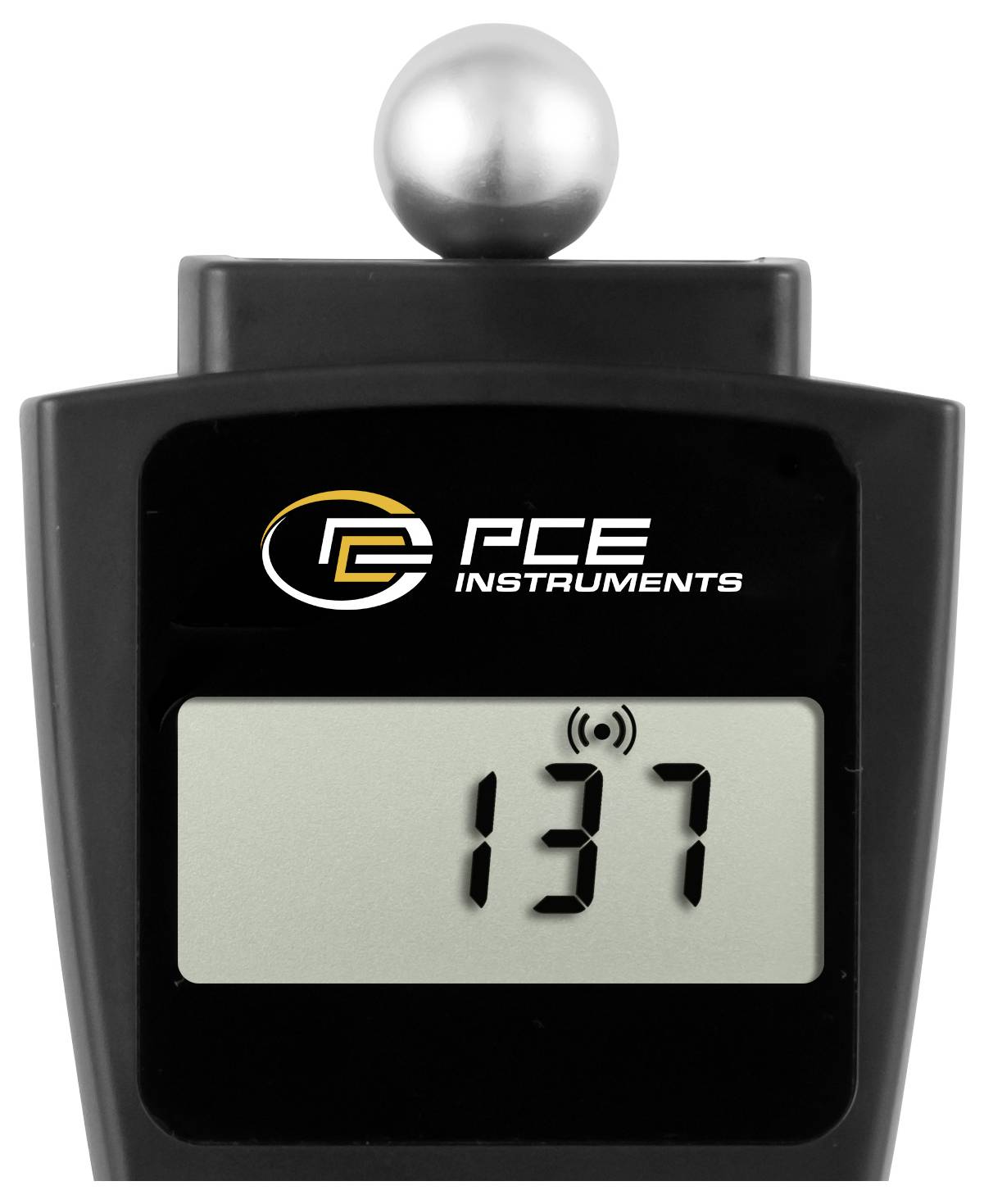 Tragbares PCE-Messinstrument mit drahtlosem Messwert von 137 auf dem Display.