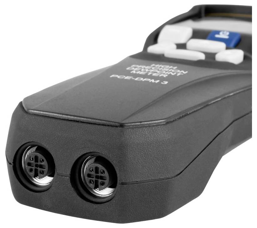 Tragbarer schwarzer Elektrostecker-Tester mit zwei runden Buchseanschlüssen und Tasten oben.
