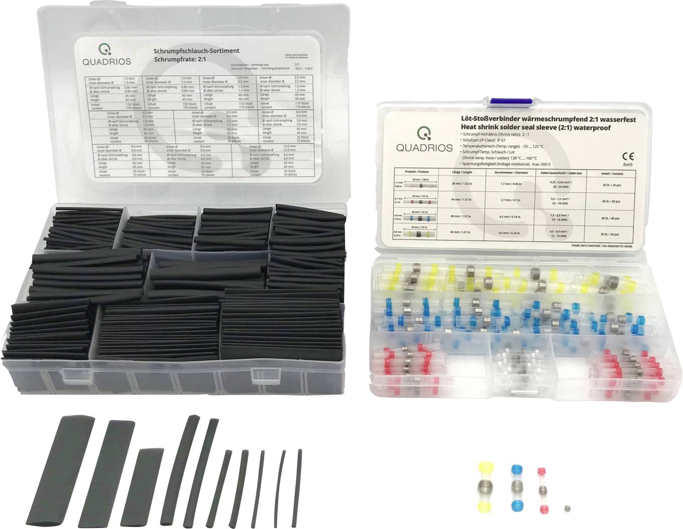 Quadrios 2107C406 Stoßverbinder 0.25 mm² 6 mm² Vollisoliert Schwarz, Transparent 920 St.