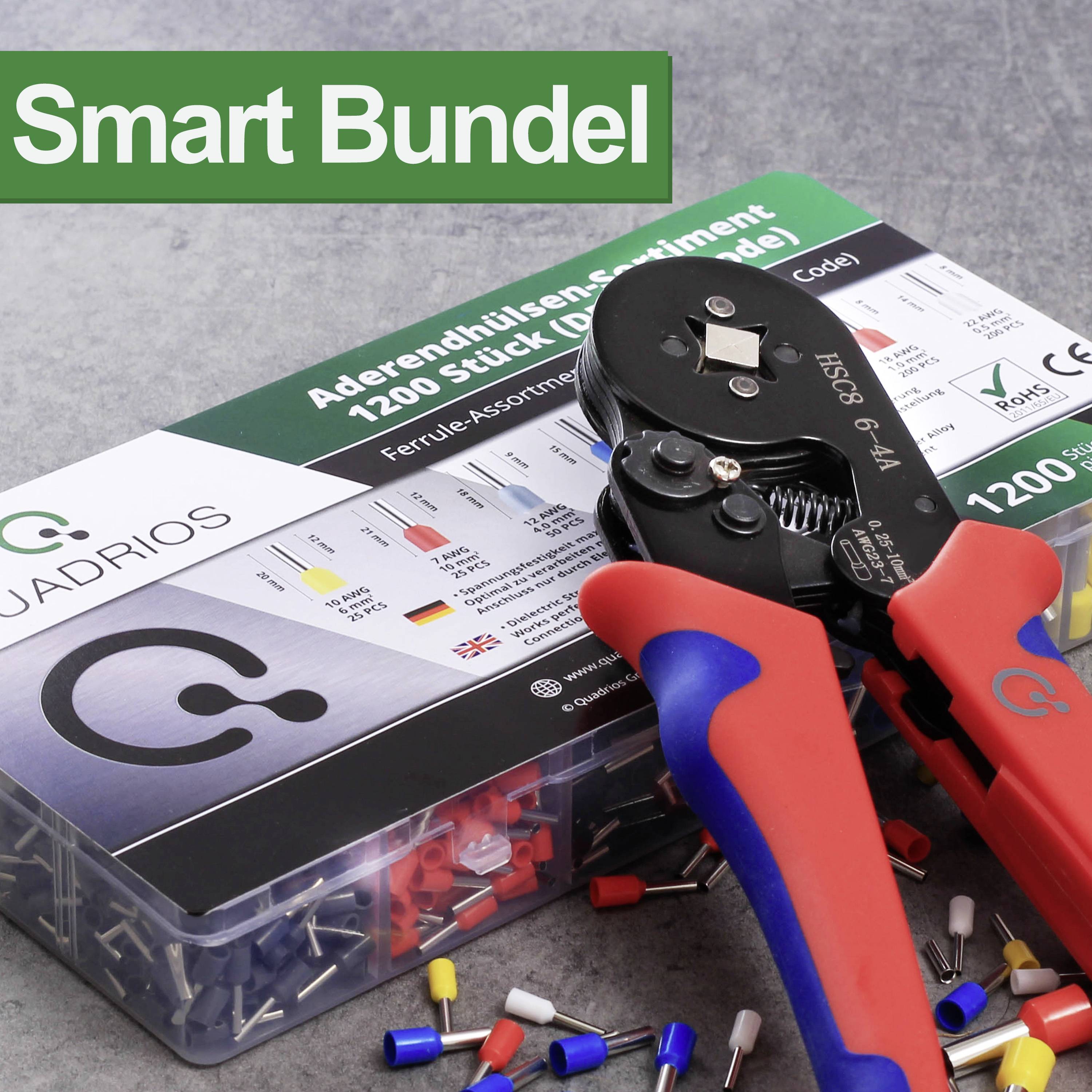 Quadrios 2005CA001 Aderendhülsen-Sortiment Teilisoliert Mehrfarbig 1200St.