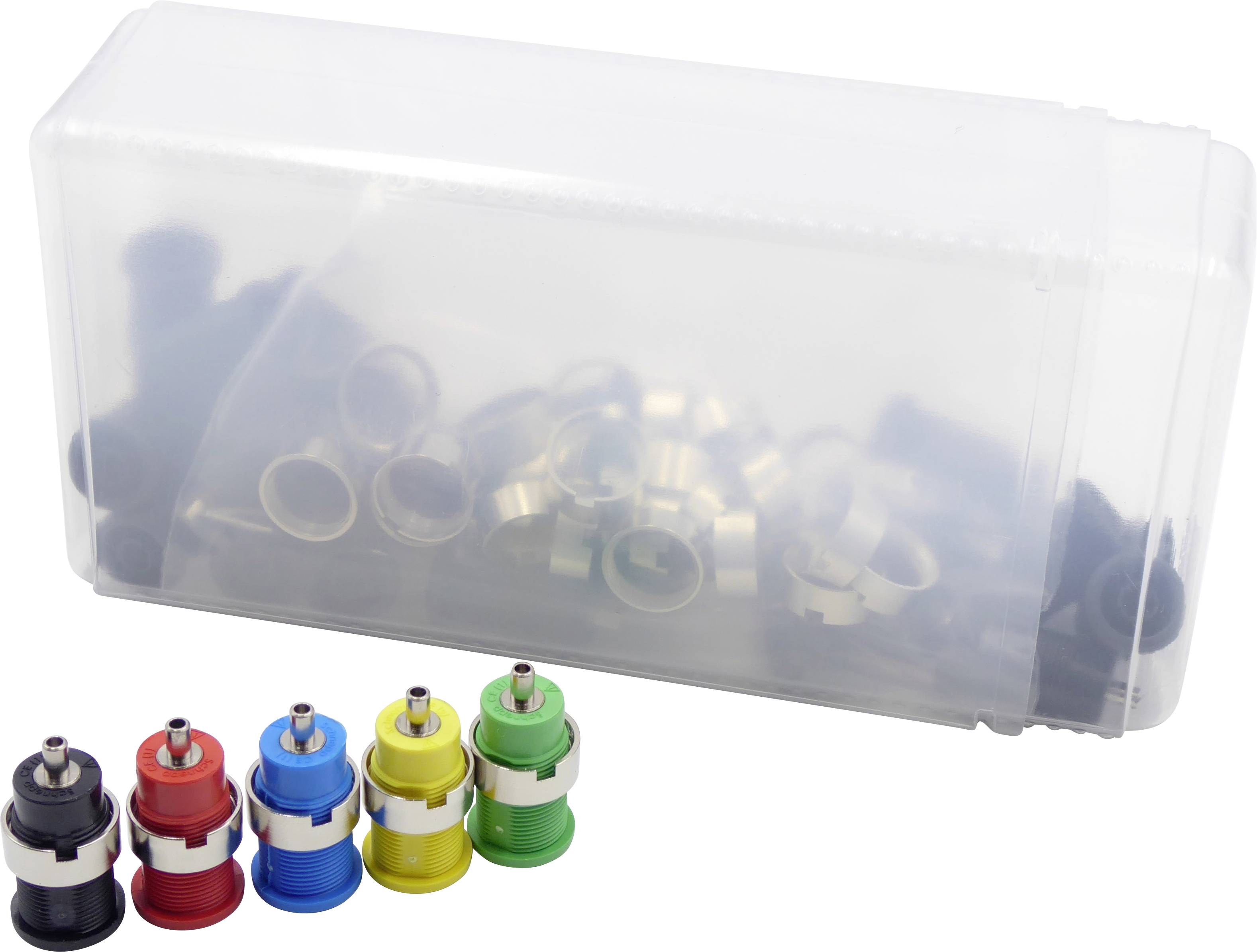 Schnepp 354 000055 Sicherheits-Laborbuchse Schwarz, Rot, Blau, Grau, Gelb 24St.