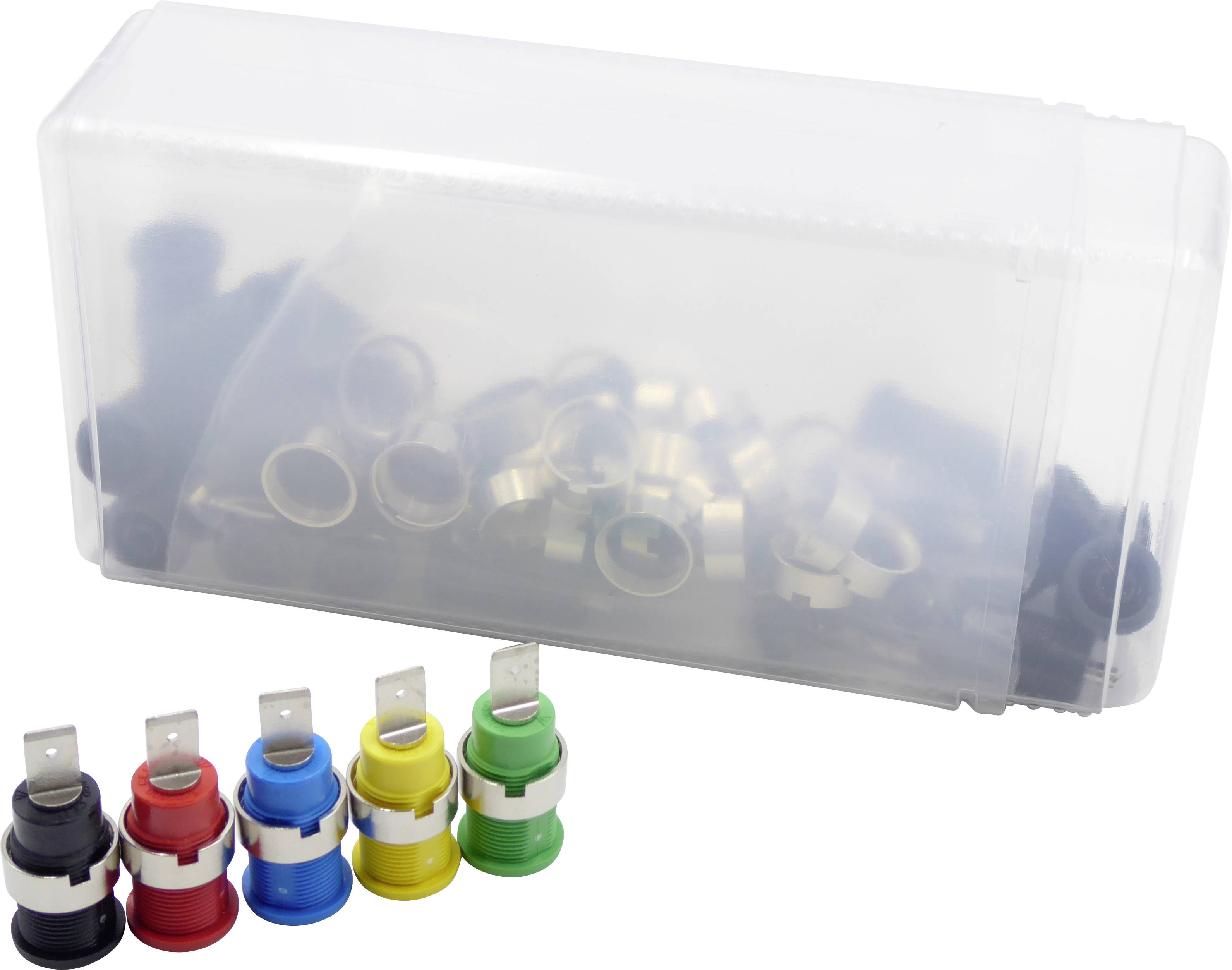 Schnepp 354 000056 Sicherheits-Laborbuchse Schwarz, Rot, Blau, Grau, Gelb 24St.