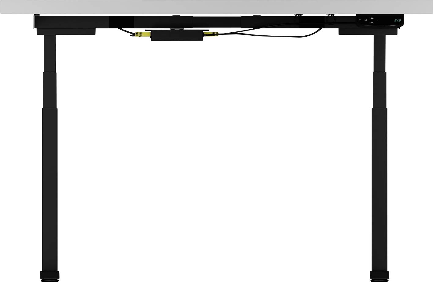 ICY BOX Sitz-/Steh-Schreibtischgestell elektrisch höhenverstellbar Höhen-Bereich: 620 bis 1280mm (B x T) 1047mm x 300mm Schwarz