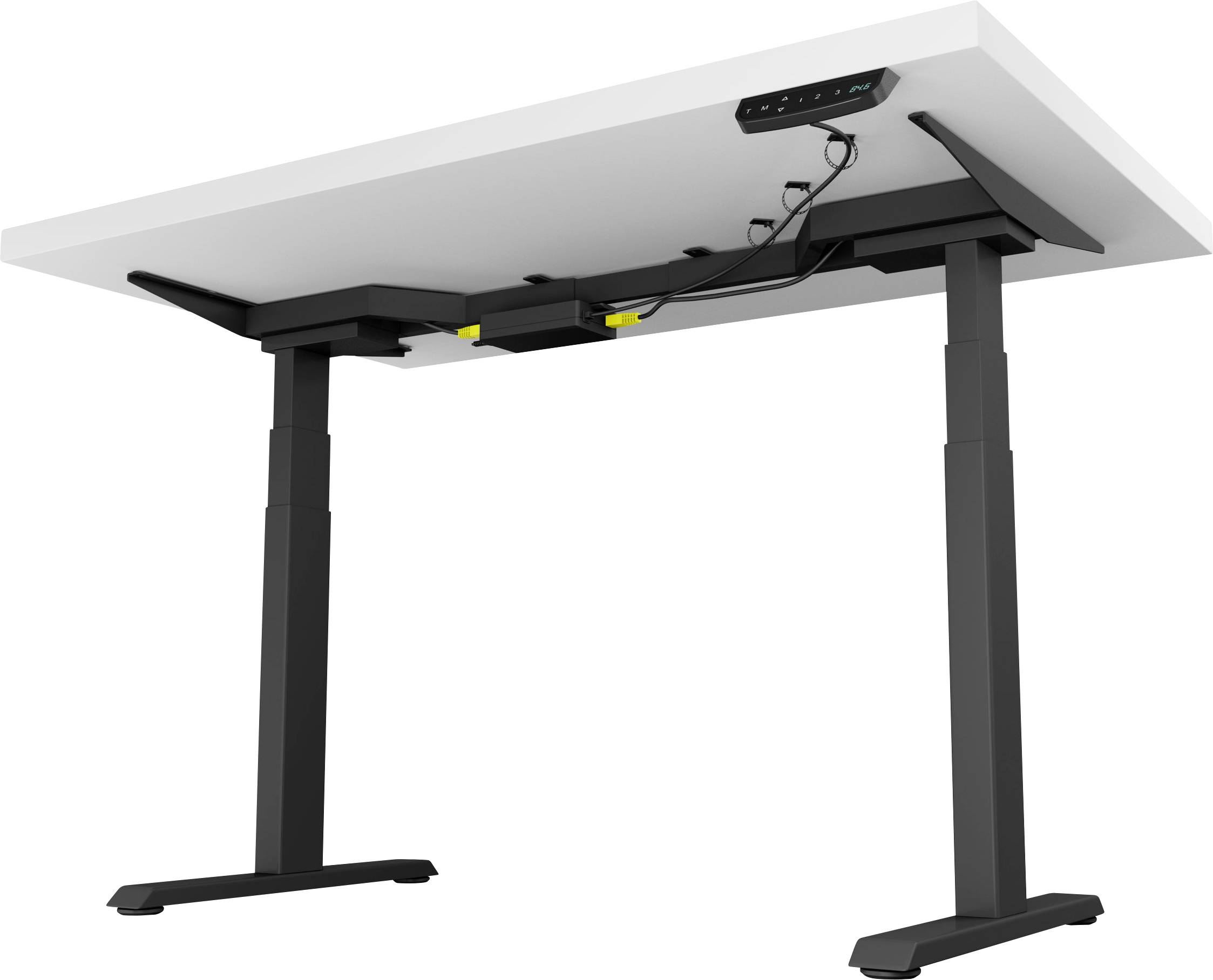 ICY BOX Sitz-/Steh-Schreibtischgestell elektrisch höhenverstellbar Höhen-Bereich: 620 bis 1280mm (B x T) 1047mm x 300mm Schwarz