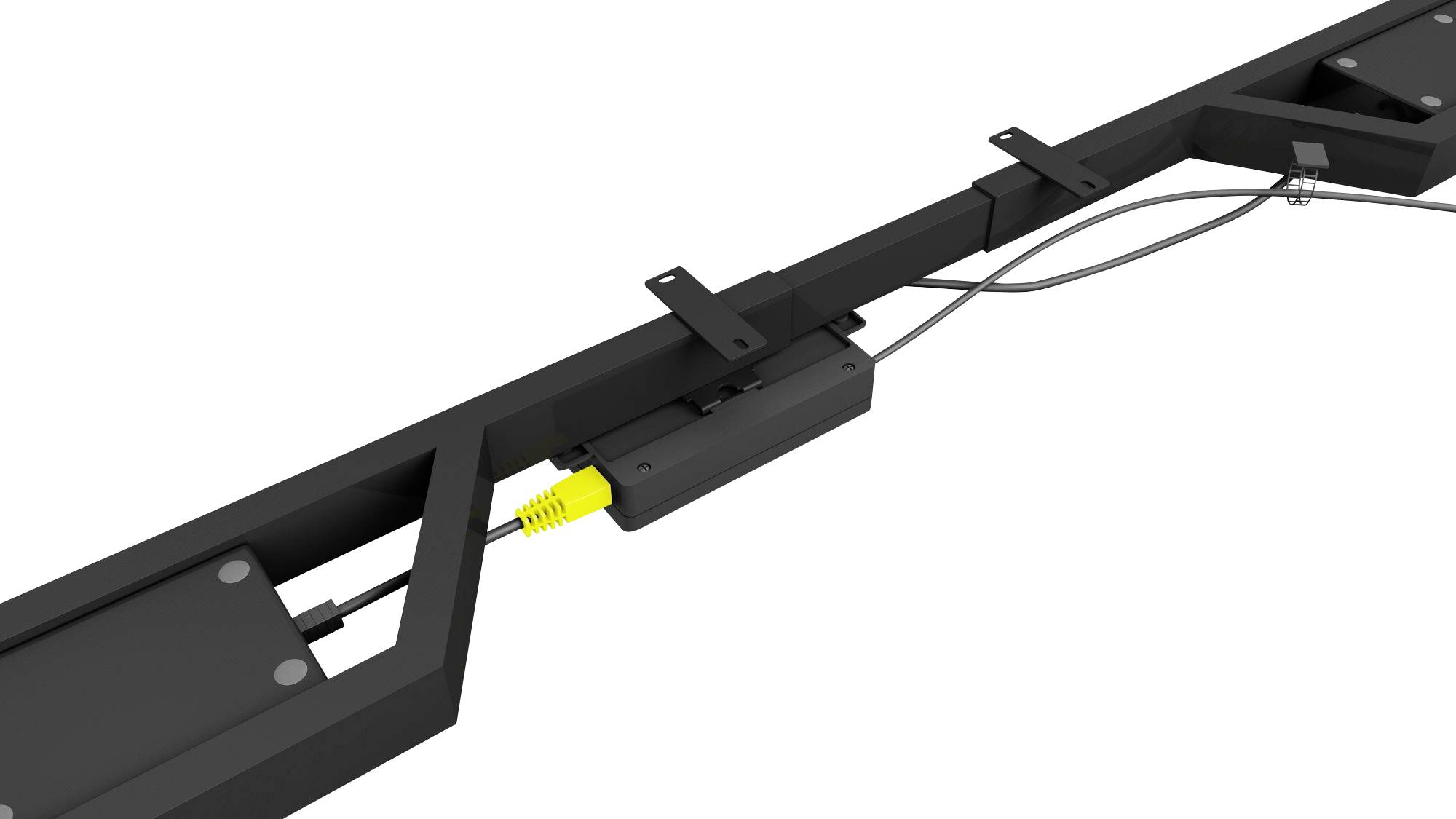 ICY BOX Sitz-/Steh-Schreibtischgestell elektrisch höhenverstellbar Höhen-Bereich: 620 bis 1280mm (B x T) 1047mm x 300mm Schwarz