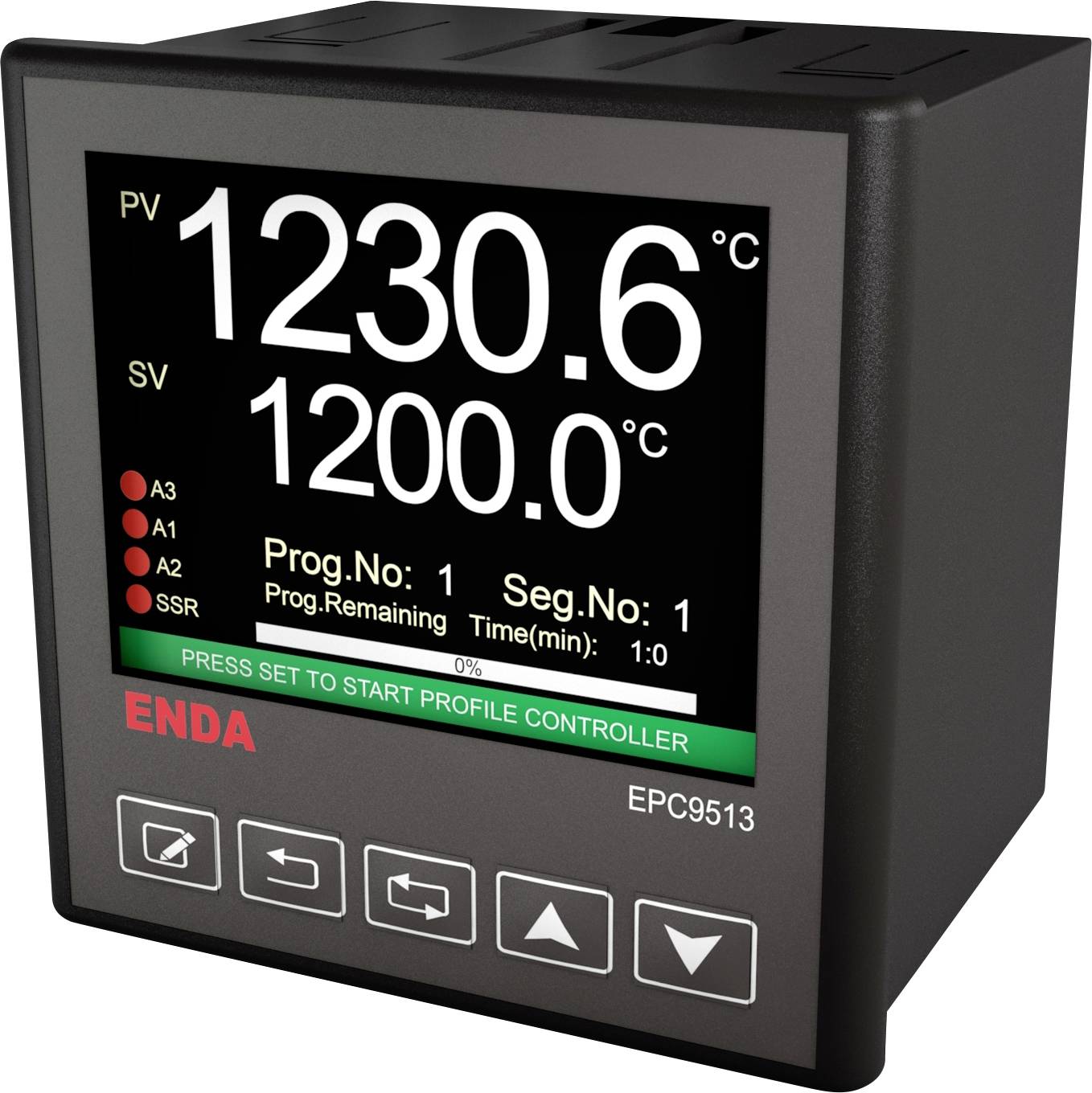 Enda EPC9513-230 PID Universalregler B, E, J, K, L, N, R, S, T, U, Pt100, NTC Relais 2 A, SSR (B x H) 96mm x 96mm