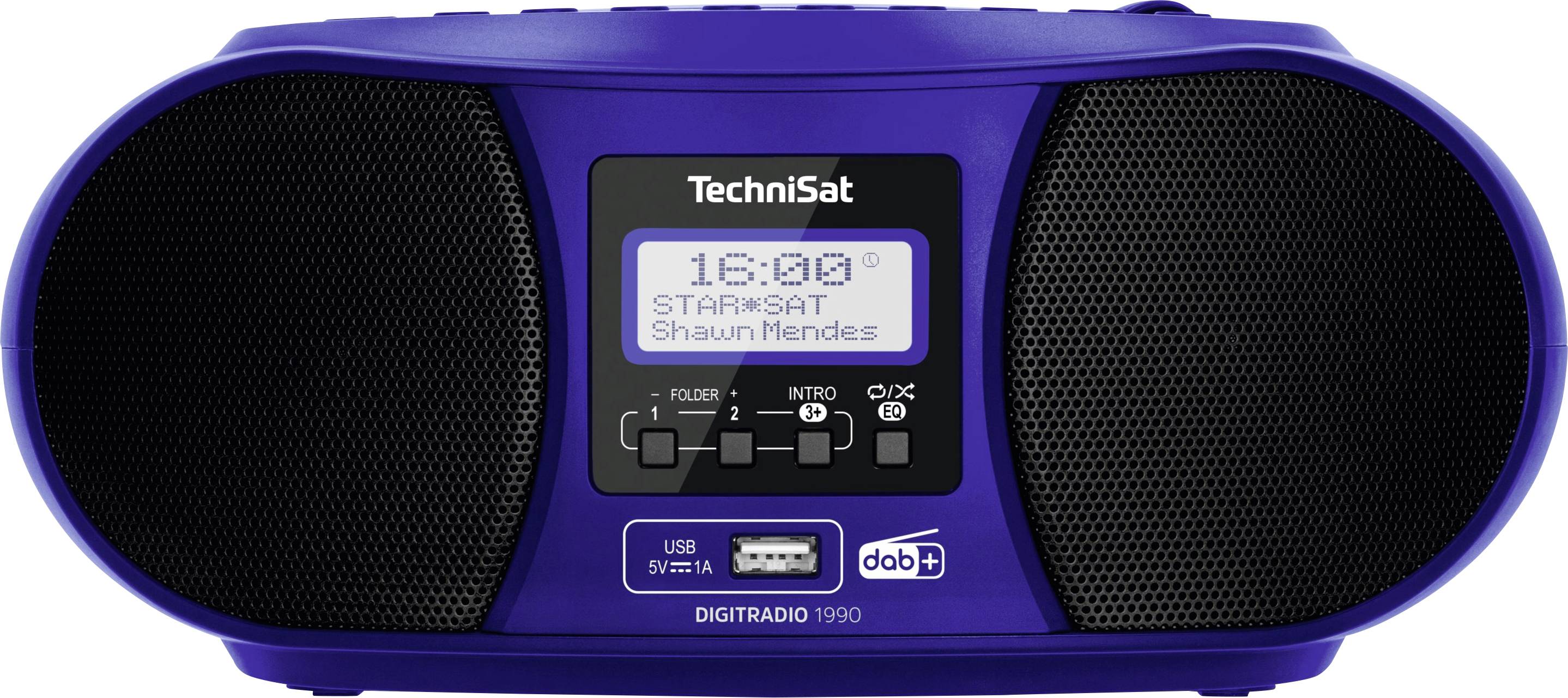 TechniSat DIGITRADIO 1990 CD-Radio DAB+, UKW AUX, Bluetooth®, CD, USB Akku-Ladefunktion, Weckfunktion Blau