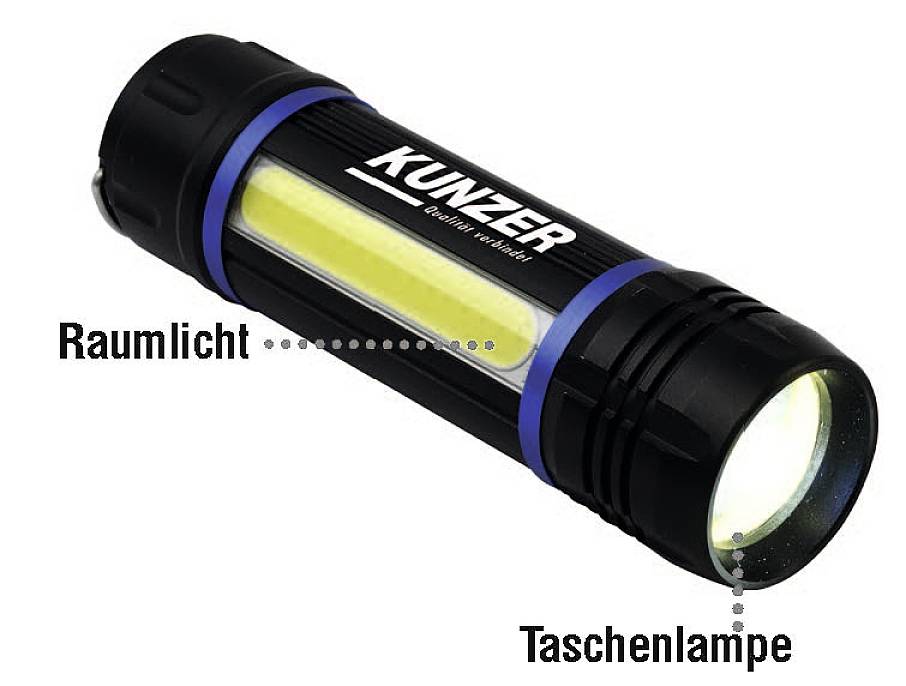 Kunzer 7TLR01 LED-Stablampe batteriebetrieben 100lm, 150lm