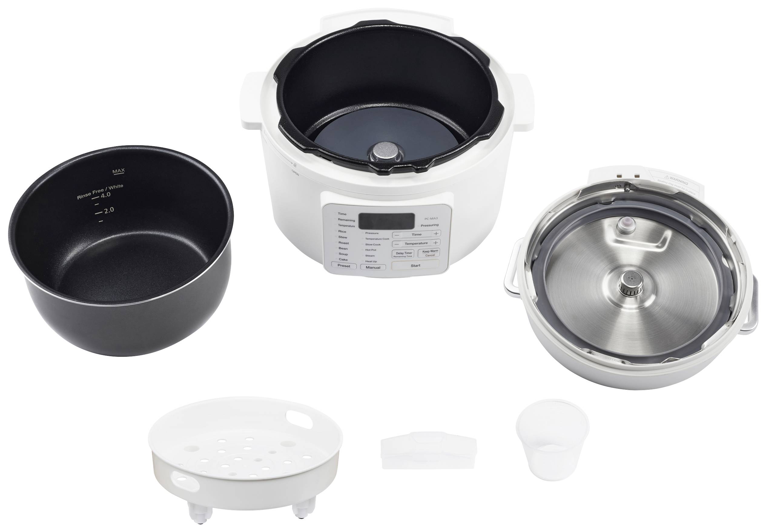 WOOZOO by Ohyama PC-MA3 Multikocher Weiß Timerfunktion, Automatische Temperaturanpassung, Multifunktion, Überhitzungsschutz
