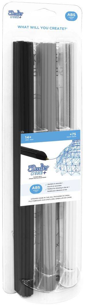 3Doodler AB-MONO-75 Create+ ABS Essential Mix Filament ABS 1.75 mm Schwarz, Grau, Weiß 75 St.