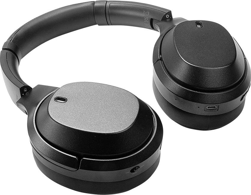 LINDY LH700XW Over Ear Kopfhörer Kabellos Schwarz Noise Cancelling Headset, Lautstärkeregelung, Schwenkbare Ohrmuscheln