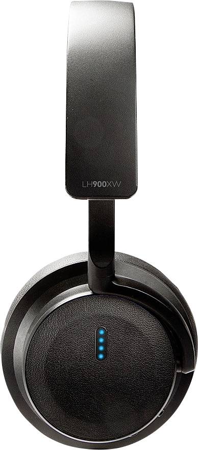 LINDY LH900XW Over Ear Kopfhörer Kabellos Schwarz Noise Cancelling Headset, Lautstärkeregelung, Sch