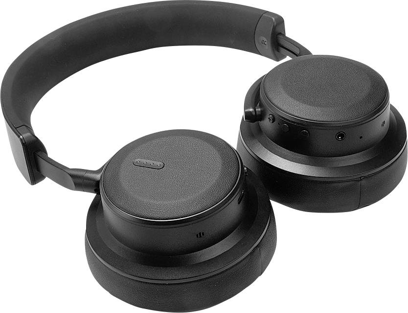 LINDY LH900XW Over Ear Kopfhörer Kabellos Schwarz Noise Cancelling Headset, Lautstärkeregelung, Sch