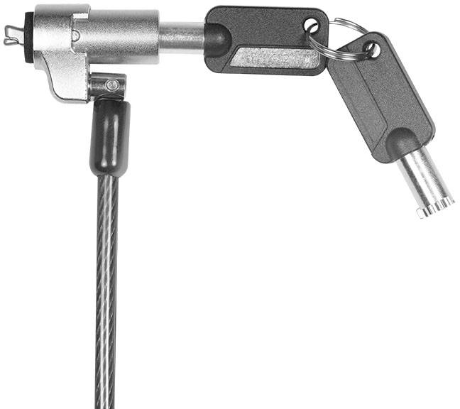 LogiLink Laptop Schloss Schlüsselschloss inkl. 2 Schlüssel, Klett-Kabelbinder ermöglicht ein ordentliches Kabelmanagement 15 mm NBS012
