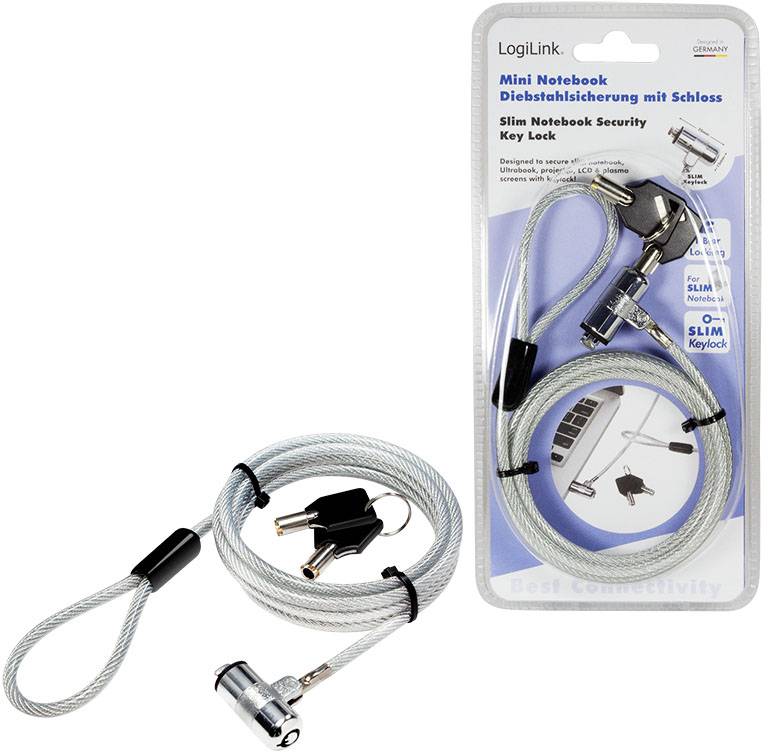 LogiLink Laptop Schloss Schlüsselschloss inkl. 2 Schlüssel 15mm NBS009