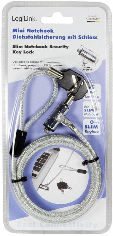 LogiLink Laptop Schloss Schlüsselschloss inkl. 2 Schlüssel 15mm NBS009