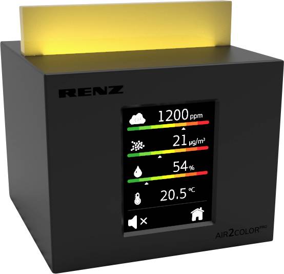 RENZ Air2Color Pro Luftgütesensor netzbetrieben detektiert Kohlendioxid
