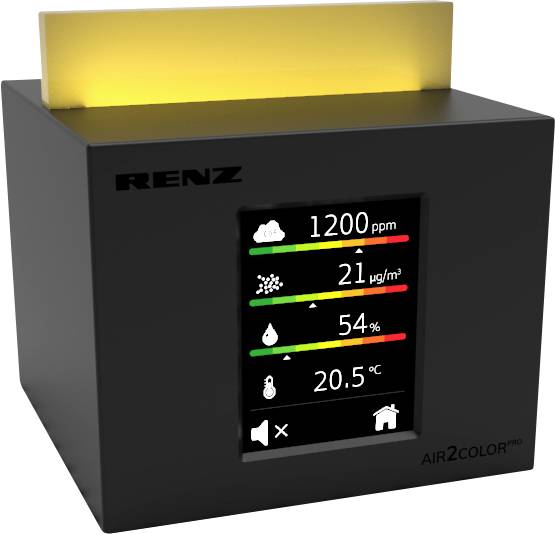 RENZ Air2Color Pro Luftgütesensor netzbetrieben detektiert Kohlendioxid