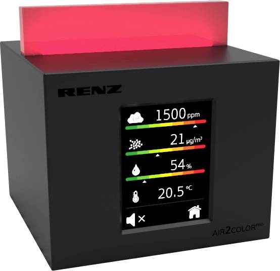 RENZ Air2Color Pro Luftgütesensor netzbetrieben detektiert Kohlendioxid