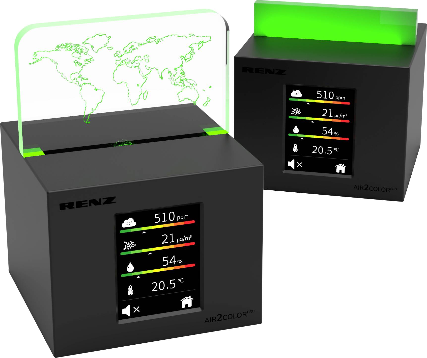 RENZ Air2Color Pro Luftgütesensor netzbetrieben detektiert Kohlendioxid