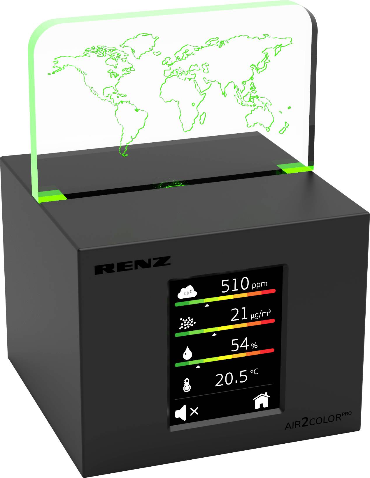 RENZ Air2Color Pro Luftgütesensor netzbetrieben detektiert Kohlendioxid