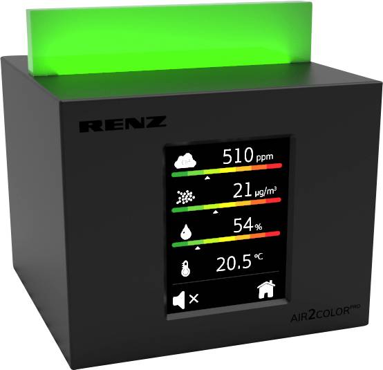 RENZ Air2Color Pro Luftgütesensor netzbetrieben detektiert Kohlendioxid