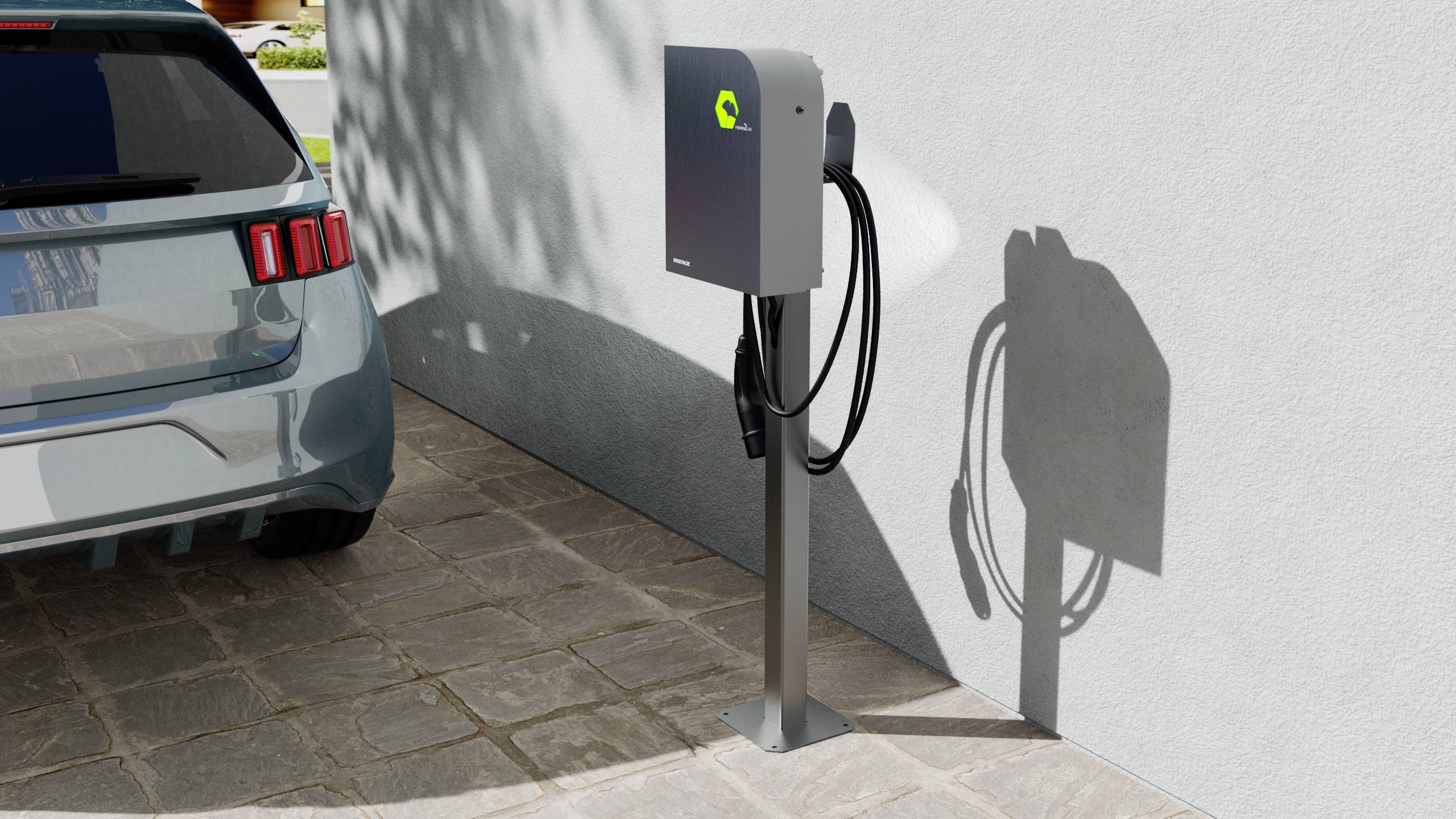 RENZ Power2Car Steel eMobility Ladestation Typ 2 Mode 3 16A 11kW