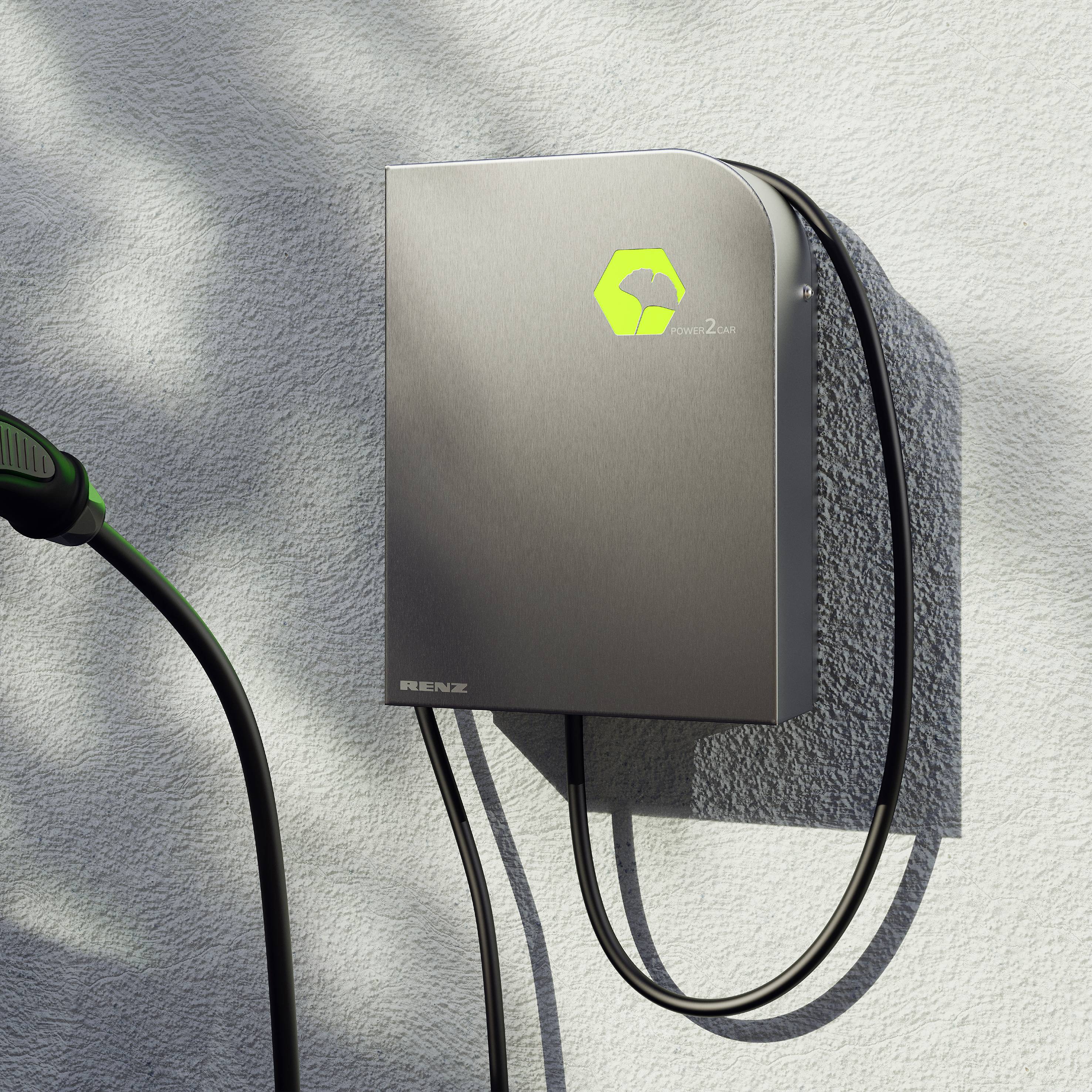 RENZ Power2Car Steel eMobility Ladestation Typ 2 Mode 3 16A 11kW
