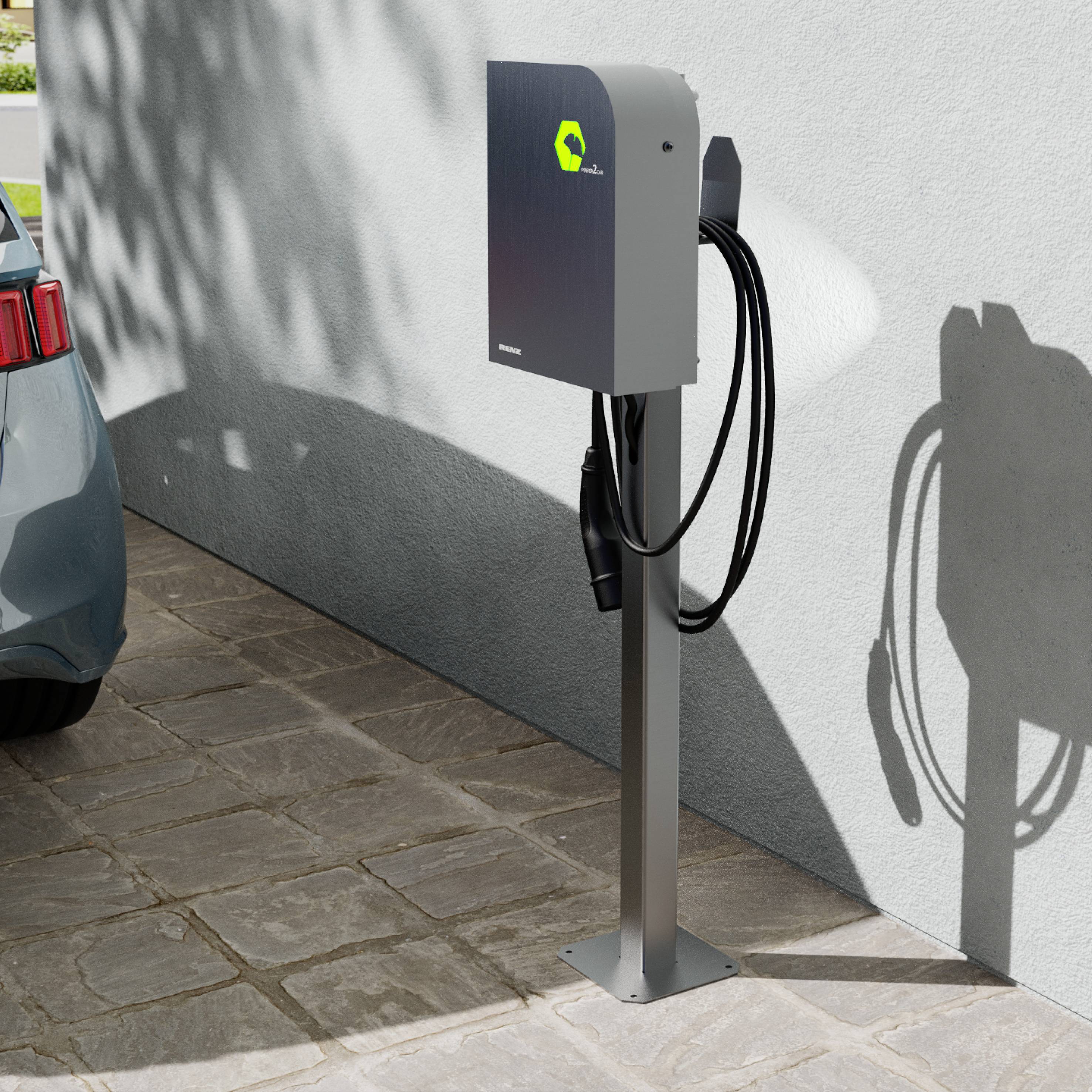 RENZ Power2Car Steel eMobility Ladestation Typ 2 Mode 3 16A 11kW