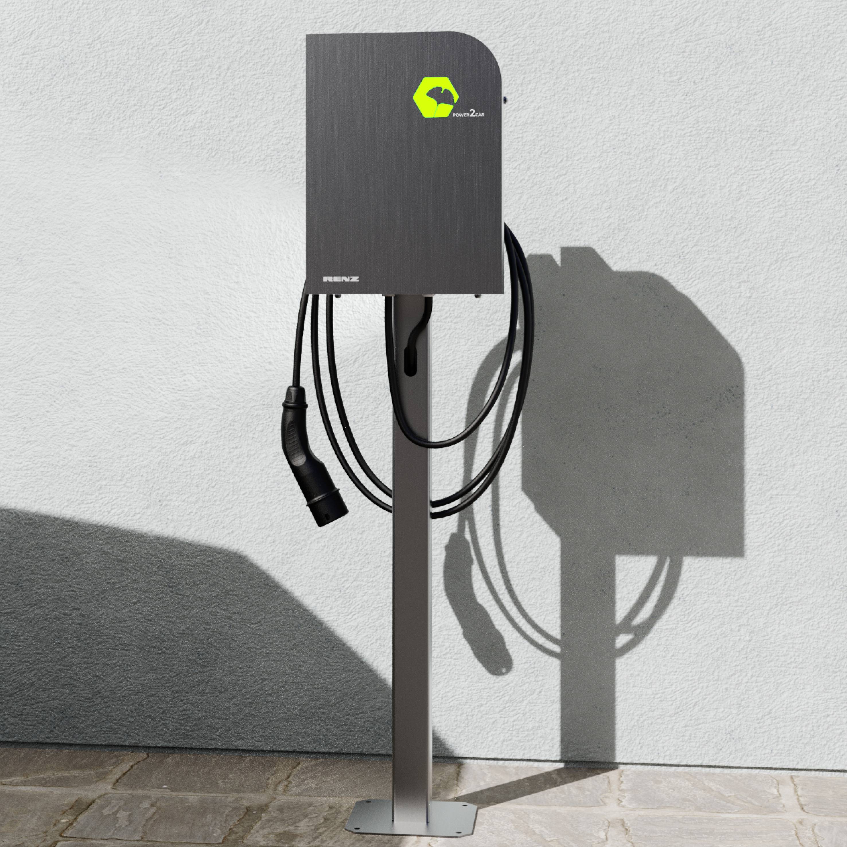 RENZ Power2Car Steel eMobility Ladestation Typ 2 Mode 3 16A 11kW