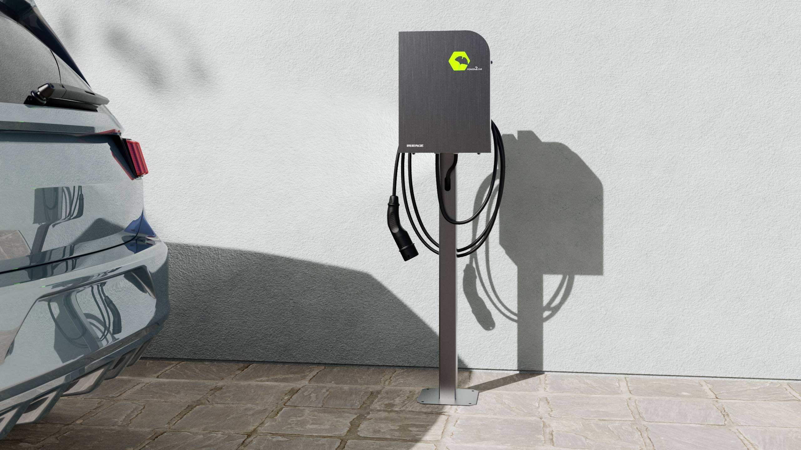 RENZ Power2Car Steel eMobility Ladestation Typ 2 Mode 3 16A 11kW