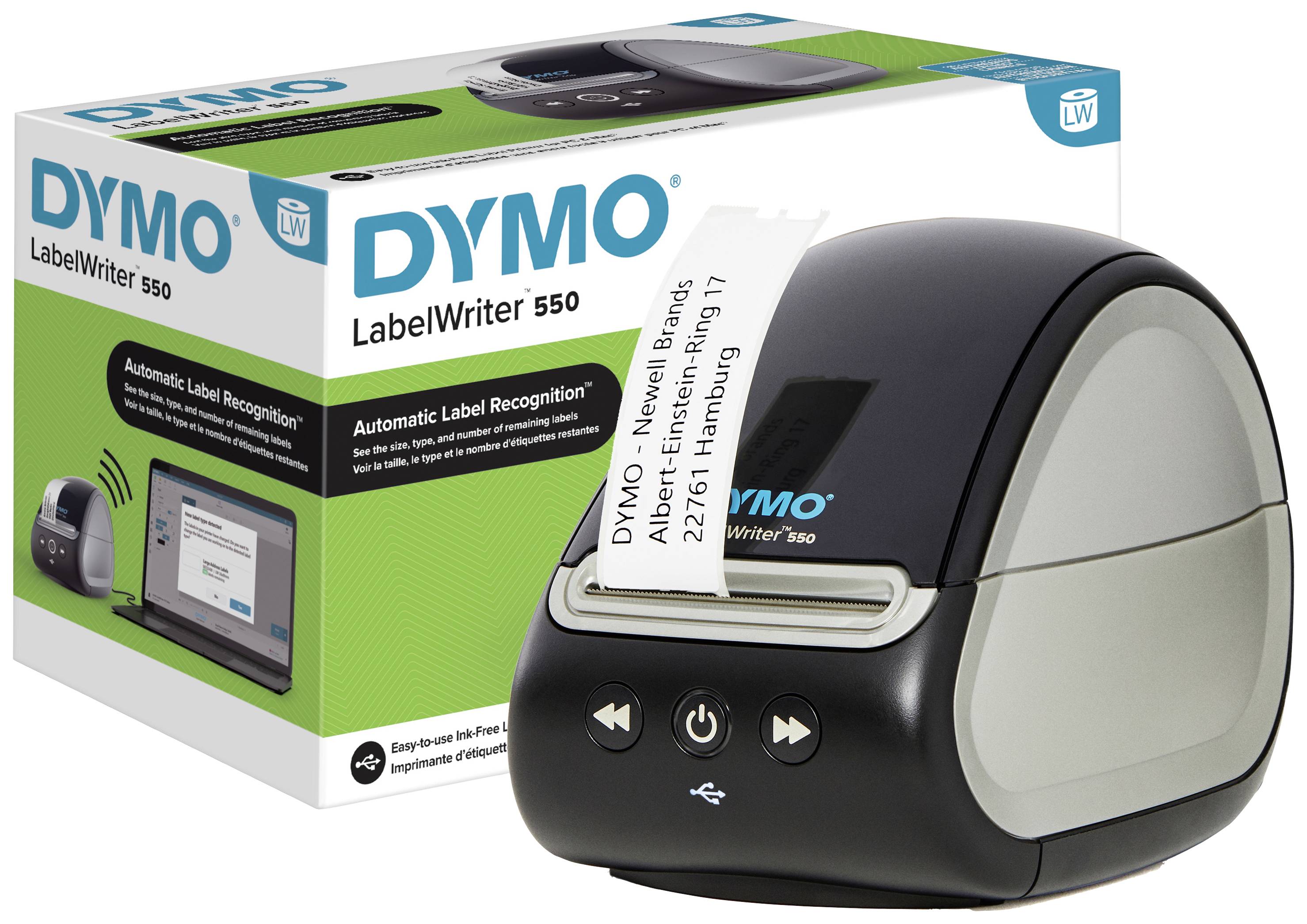 DYMO Labelwriter 550 Etikettendrucker Thermodirekt 300 x 300 dpi Etikettenbreite (max.): 61 mm USB