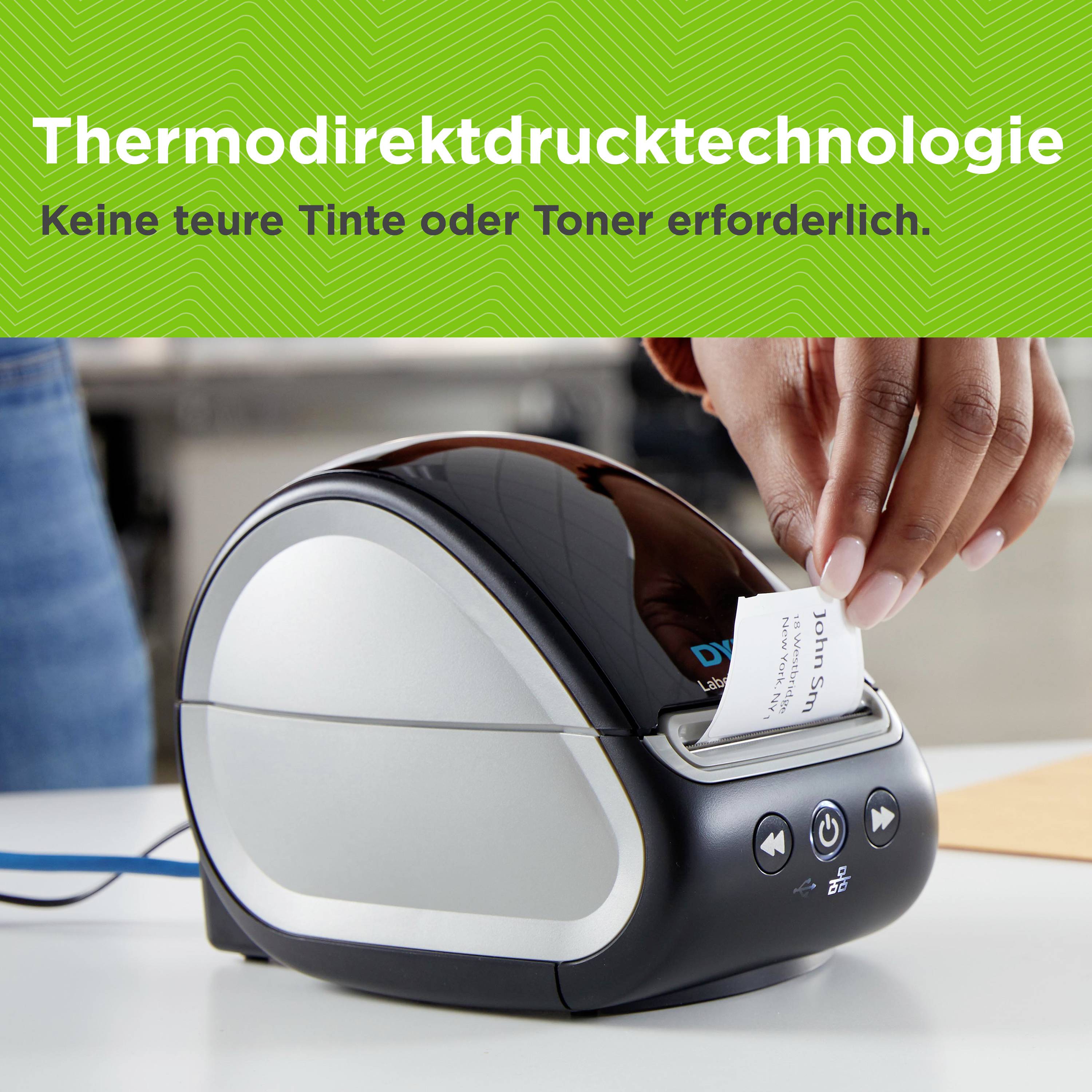 DYMO Labelwriter 550 Turbo Etiketten-Drucker Thermodirekt 300 x 300 dpi Etikettenbreite (max.): 61 mm USB