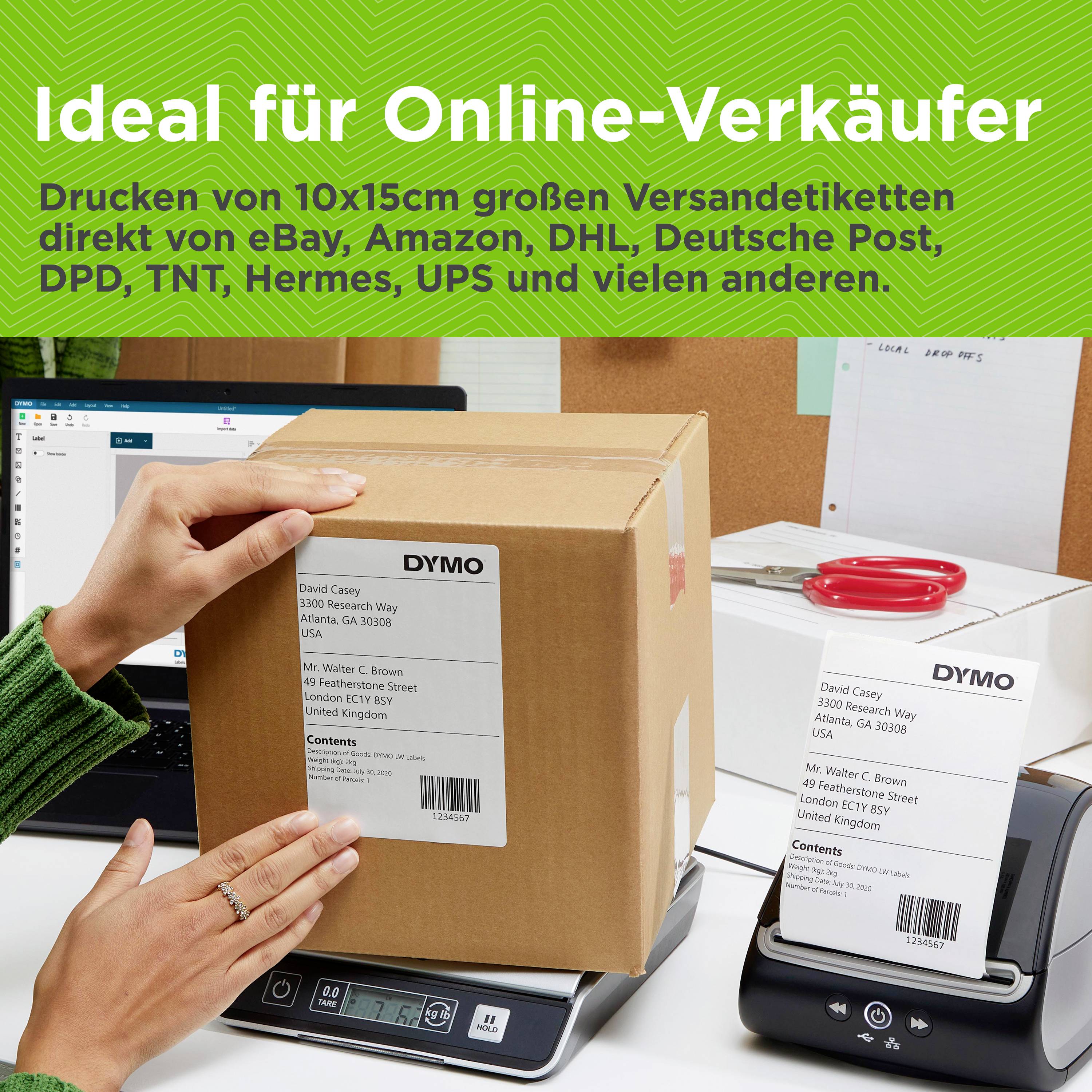 DYMO Labelwriter 5XL Etikettendrucker Thermodirekt 300 x 300 dpi Etikettenbreite (max.): 104mm USB