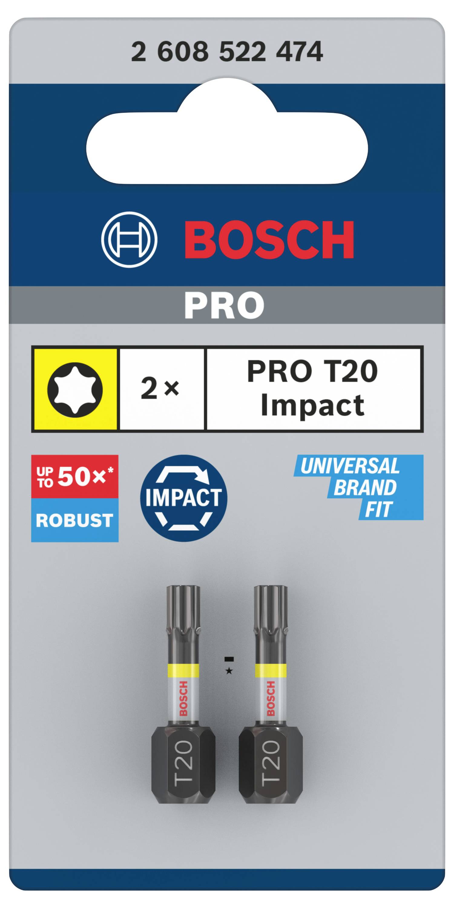 Bosch Accessories 2608522474 Sechsrund-Bit 2teilig T-Profil
