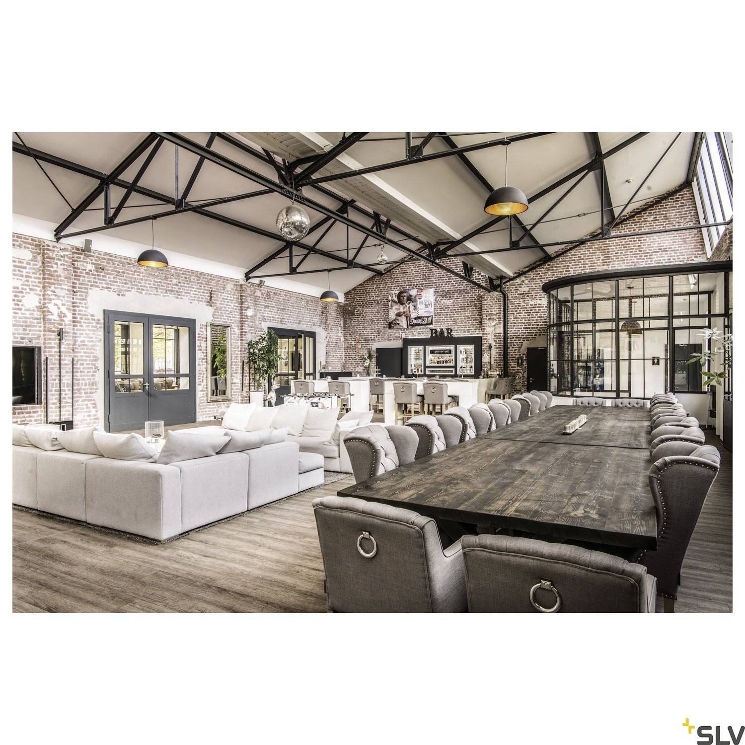 SLV 155930 FORCHINI M 50 Deckenleuchte E27 Schwarz, Gold