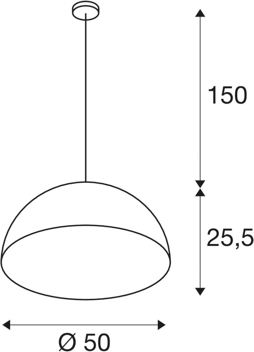 SLV 155930 FORCHINI M 50 Deckenleuchte E27 Schwarz, Gold