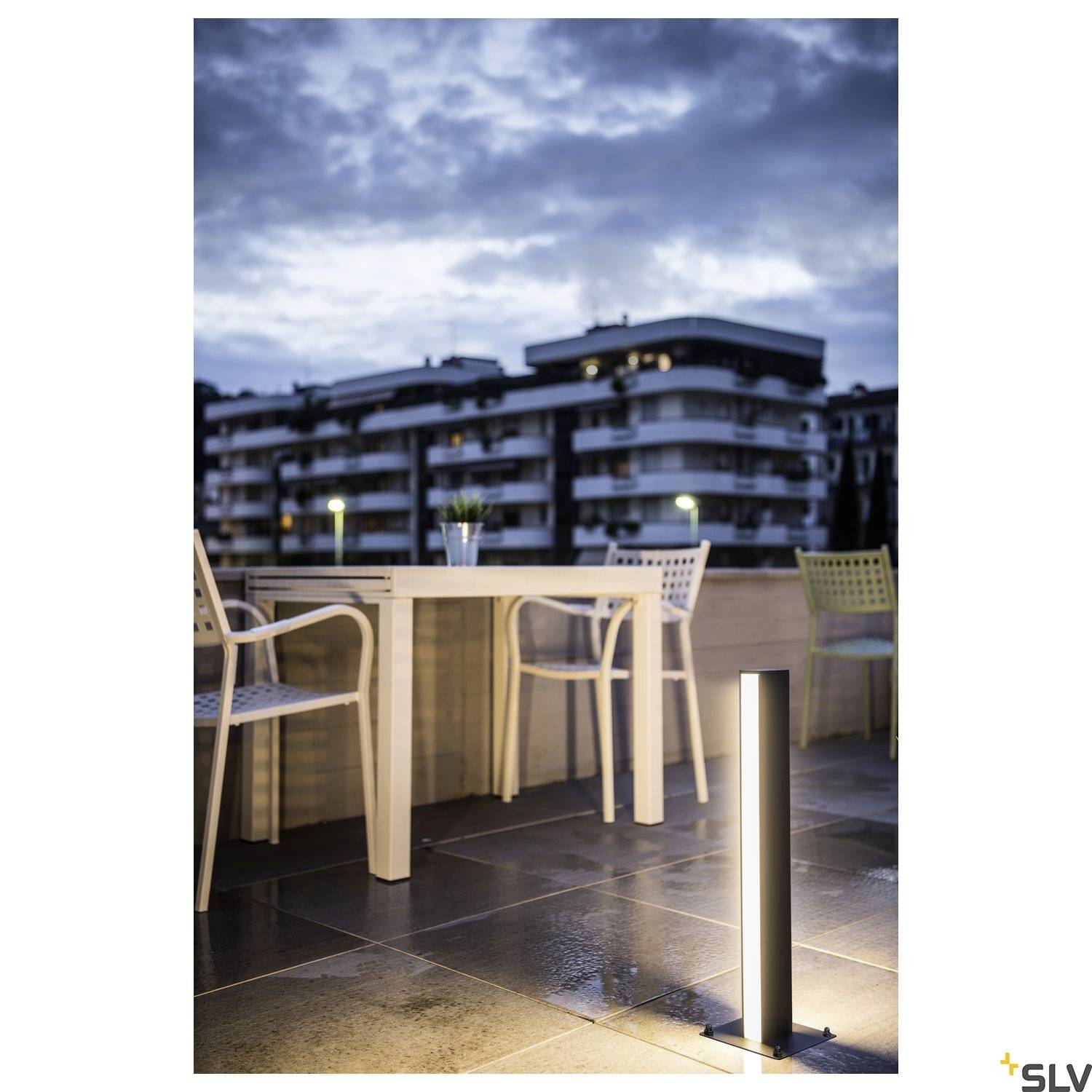 SLV 232185 H-POL TWIN 60 Außenstandleuchte LED LED fest eingebaut Edelstahl