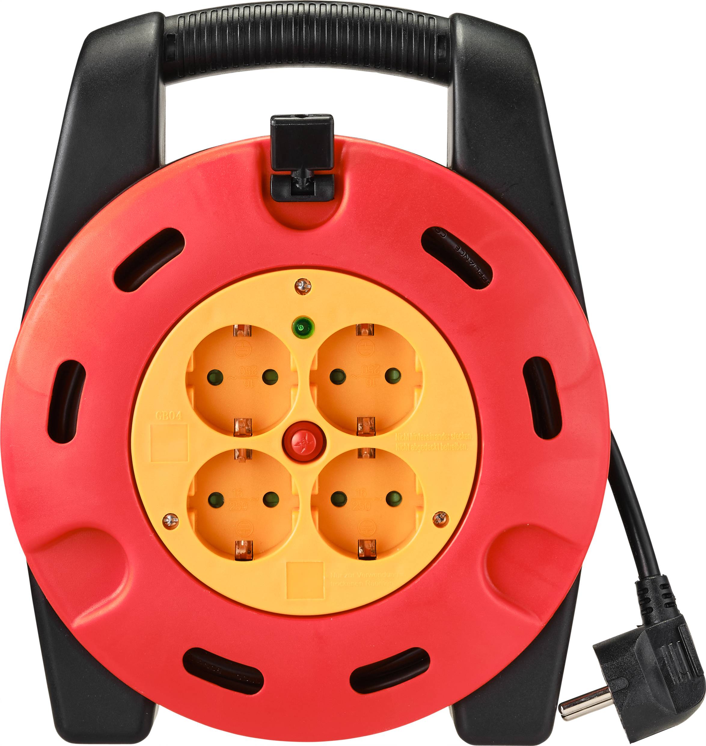 Sygonix SY-4928908 Kabeltrommel 10.00m Schwarz Schutzkontakt-Stecker