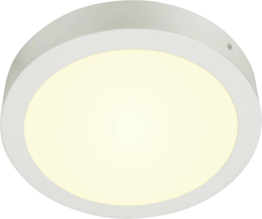 Deckenleuchte, rund, mit weißem Rahmen und gleichmäßigem warmem Licht, geeignet für moderne Wohnräume.