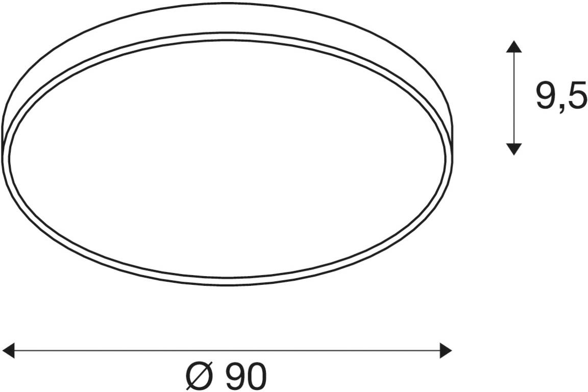 SLV 1001880 MEDO 90 AMBIENT Deckenleuchte LED fest eingebaut Grau