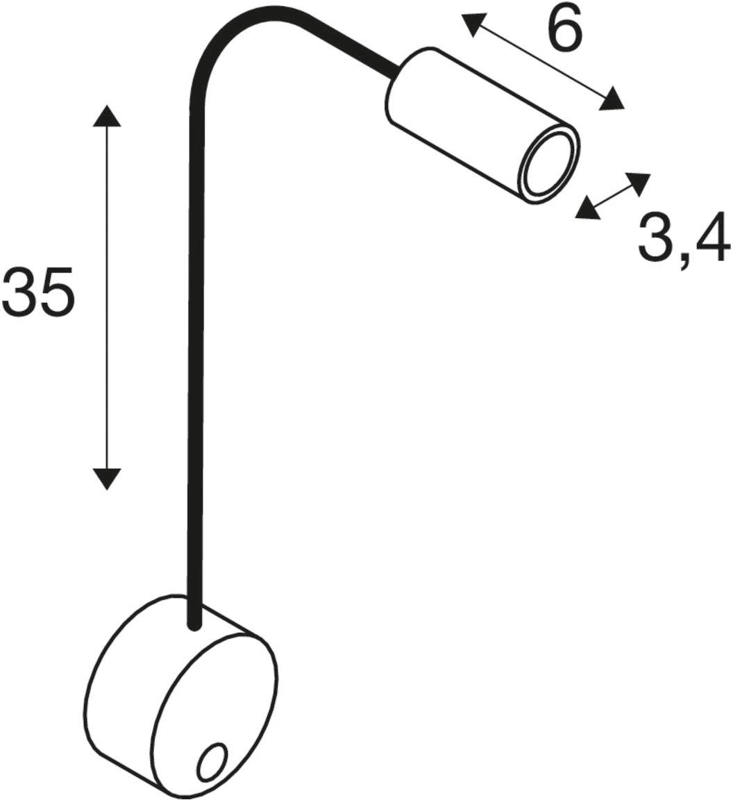 SLV DIO FLEX PLATE 1002431 Wandleuchte LED fest eingebaut 1.9W Schwarz