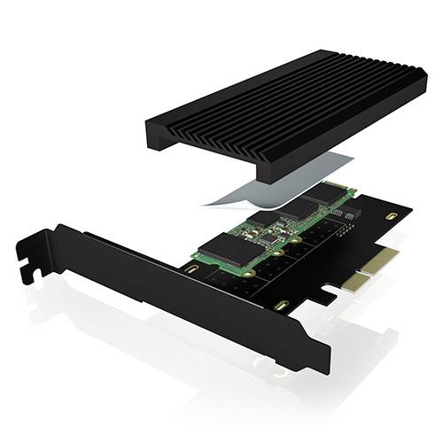 ICY BOX IB-PCI208-HS 1 Port M.2 Controller PCIe x4 inkl. Low-Profile Slotblech, Passive Kühlung