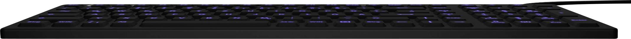 ICY BOX KSK-6031INEL-B Kabelgebunden Hygiene-Tastatur Deutsch, QWERTZ Schwarz Staubgeschützt, Spritzwassergeschützt, Beleuchtet
