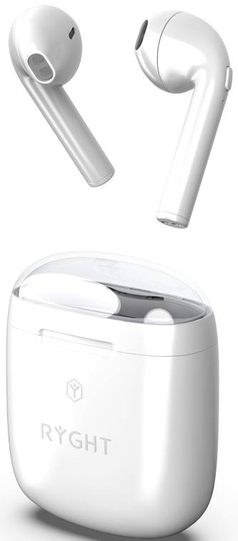 RYGHT DYPLO 2 In Ear Kopfhörer Bluetooth® Weiß Headset