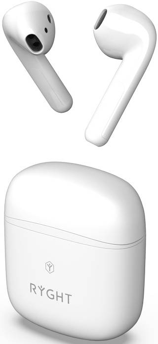 RYGHT WAYS In Ear Kopfhörer Bluetooth® Weiß Headset, Lautstärkeregelung, Touch-Steuerung