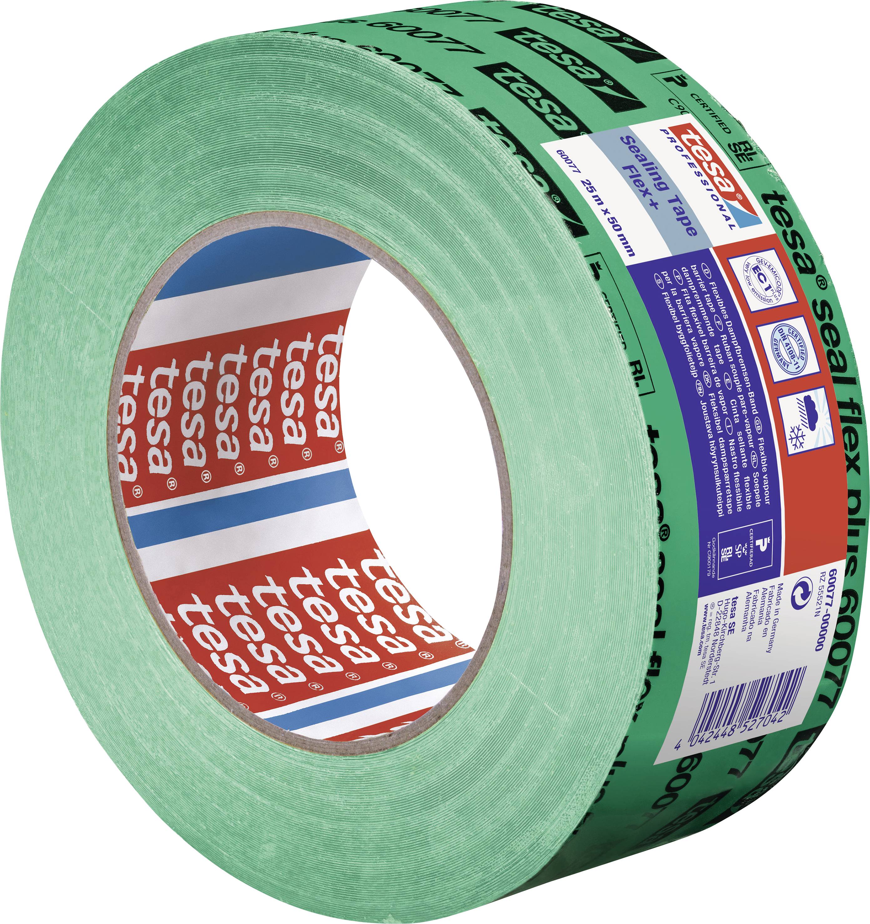 Tesa 60077 Dampfbremsen-Band Grün (L x B) 25m x 50mm 1St.