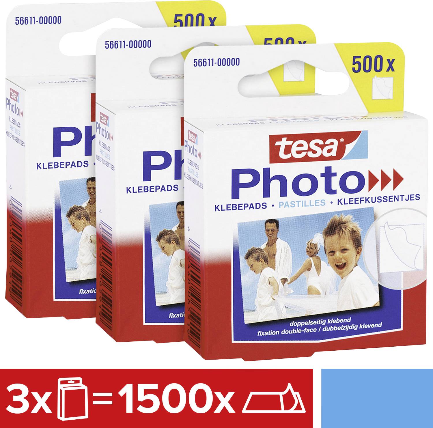 Tesa Photo® Klebepads Weiß Inhalt: 1500 St.