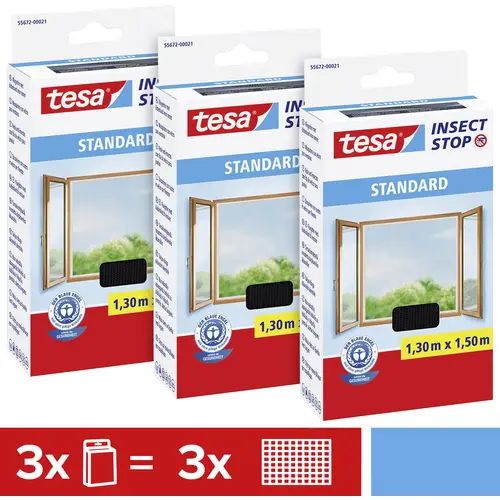 Tesa STANDARD 55672-00500-00 Fliegengitter (B x H) 1300mm x 1500mm Weiß 3St. Tesa STANDARD 55672-00500-00 Fliegengitter (B x H) 1300mm x 1500mm Weiß 3St.